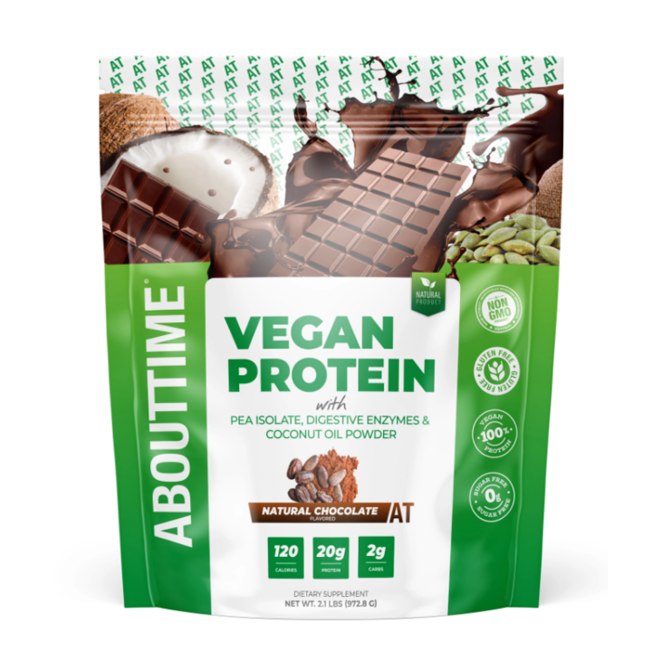 AboutTime® Vegan Protein Proteina Vegana cu Aroma Naturala de Ciocolata, 908 g