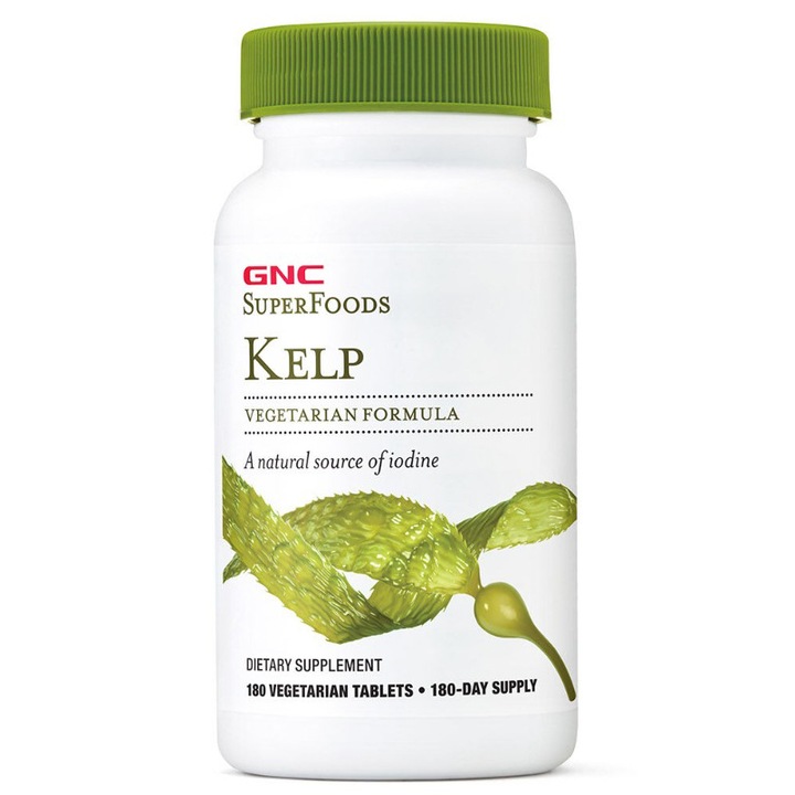 GNC SuperFoods Kelp, Iod din Extract de Kelp, 180 Tb