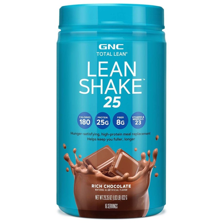 Shake proteic cu aroma de ciocolata GNC Total Lean® Lean Shake™ 25, 832g