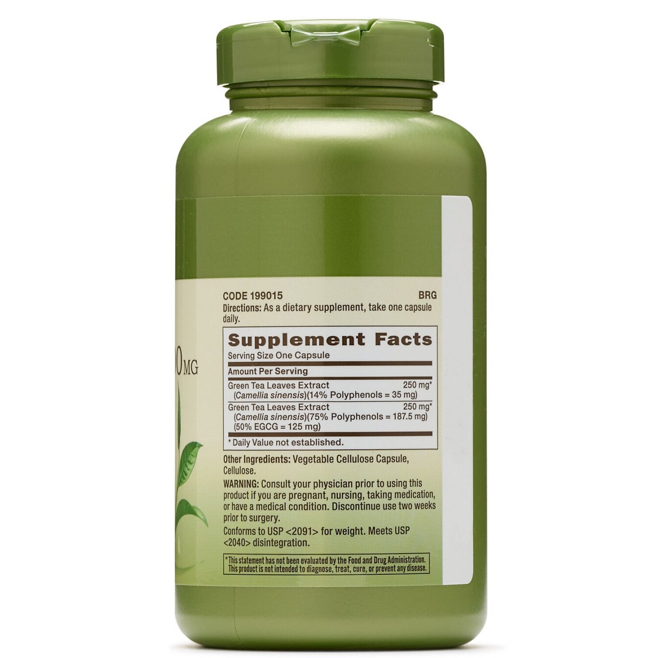 Supliment alimentar complex de ceai verde GNC Herbal Plus® Green Tea Complex 500 mg, 200 capsule