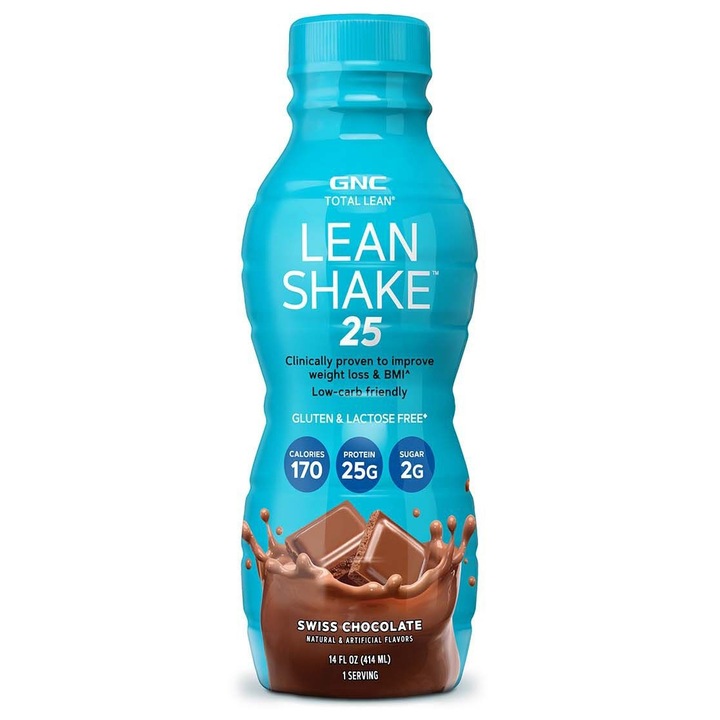 Shake proteic RTD cu aroma de ciocolata elvetiana GNC Total Lean® Lean Shake™ 25, 414ml
