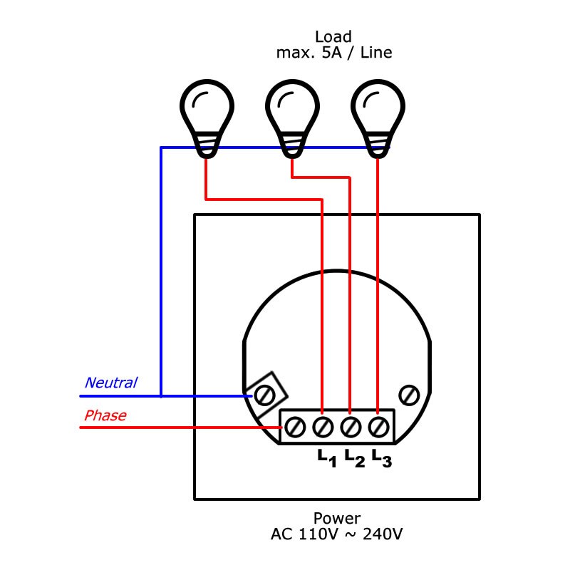 Kлюч за осветление Houseper, IR приемник, Zigbee, Сензорен, Троен ...