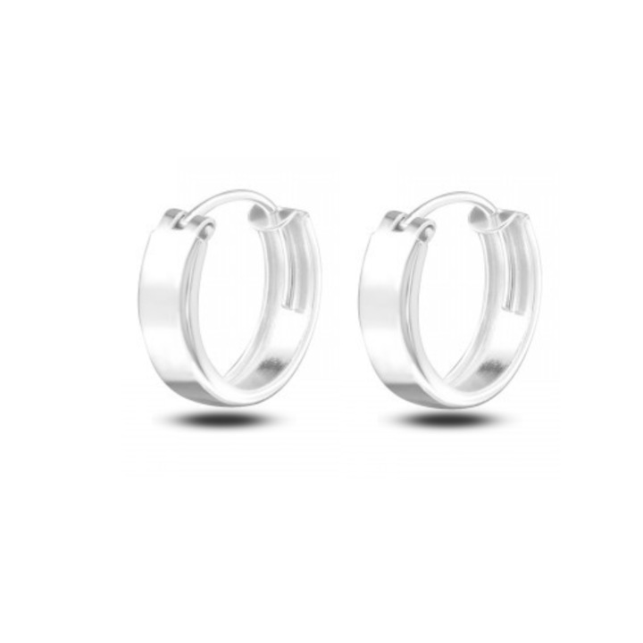 Gyerek sterling ezüst fülbevaló, egyszerű 14 mm