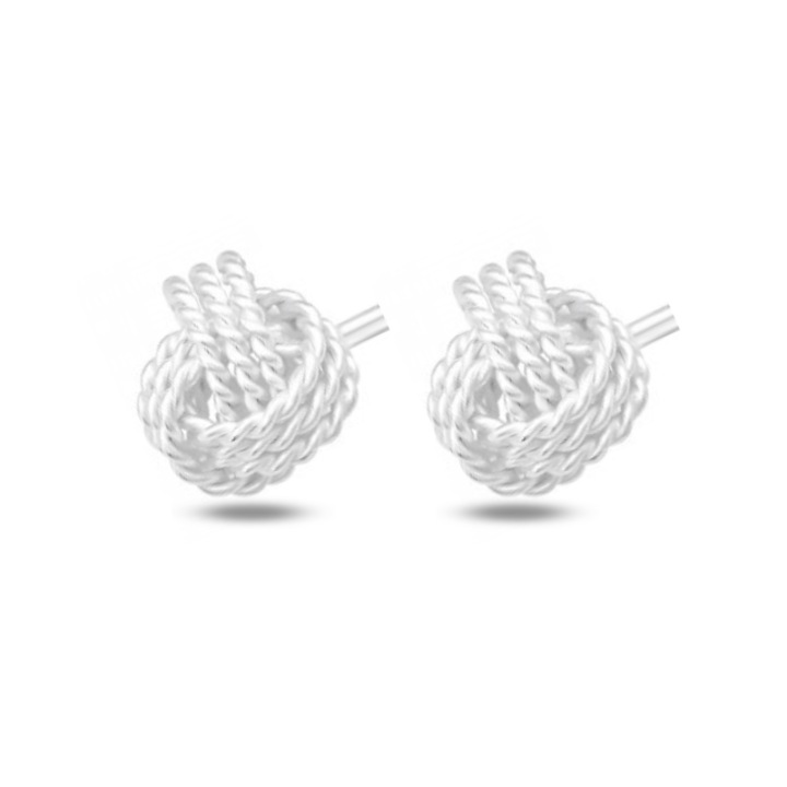 Детски сребърни обеци Knot Crossover, колекция Bebe Boutique 23, винт със защита