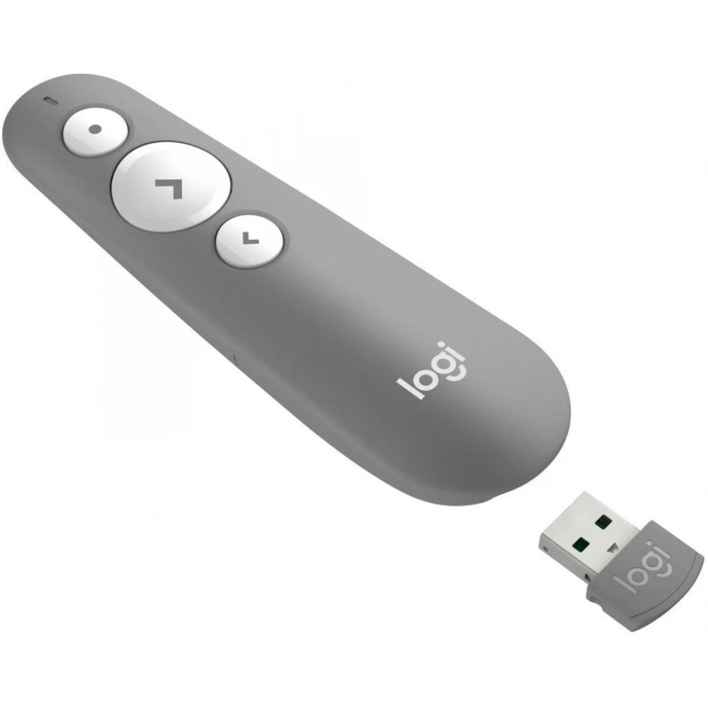 Безжичен презентер Logitech R500s, Bluetooth, 2.4 GHz Wireless, Сив ...