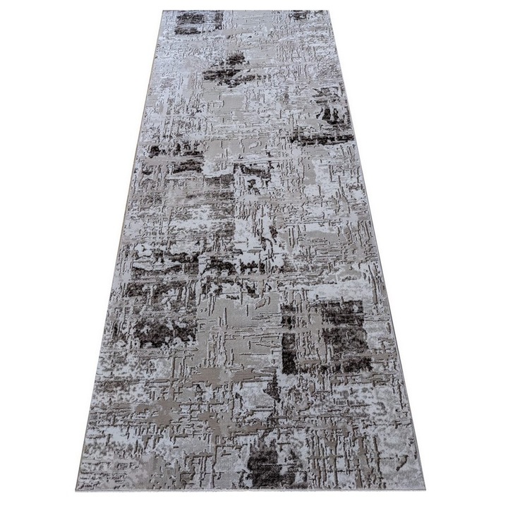 Traversa Marco Polo, Bej/Maro, Abstract, 80 x 200 cm