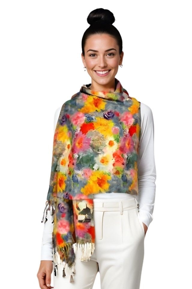 Fular casmir dama F, multicolor, 180 x 70 cm - eMAG.ro