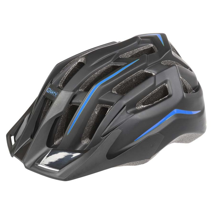 Casca ciclism Mighty , "Black Hawk" , Negru/Albastru , 58-62 cm/L