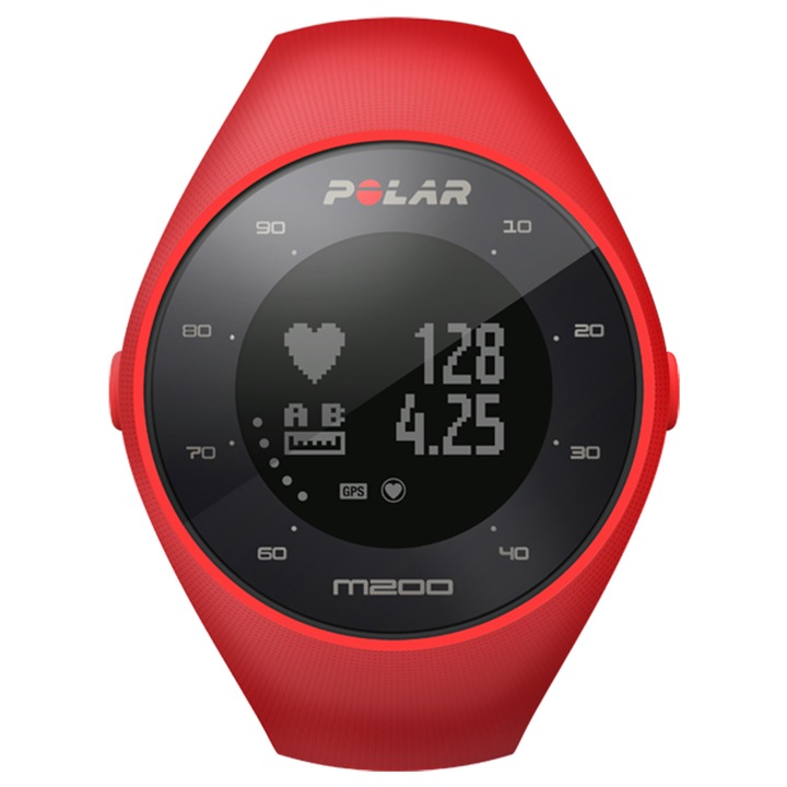 Ceas smartwatch Polar M200, HR, Medium/Large, Red