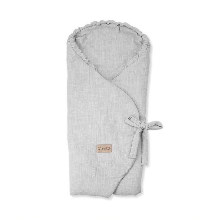 Paturica bebe pentru scaun auto, Albero Mio, Bumbac, Gri