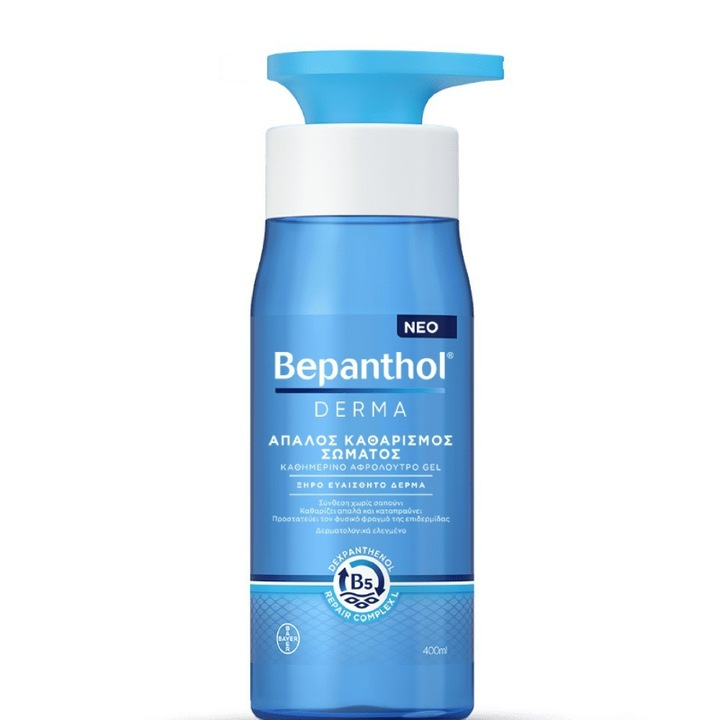 Gel de dus, Bepanthol, Curatare delicata, 400 ml