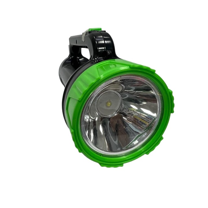 2x LED фенерче с акумулатор, презареждаемо, 10W, черно със зелено, 4 часа автономност