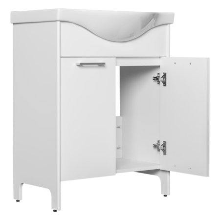 Masca lavoar Goodmob, fara Lavoar, Seycheles 65, cu usi, alb, MDF, Aquastop 10, 77x62cm