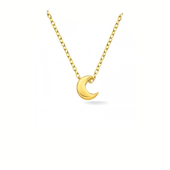 Сребърно колие с висулка Малка луна, верижка 45 см, кутия за бижута
