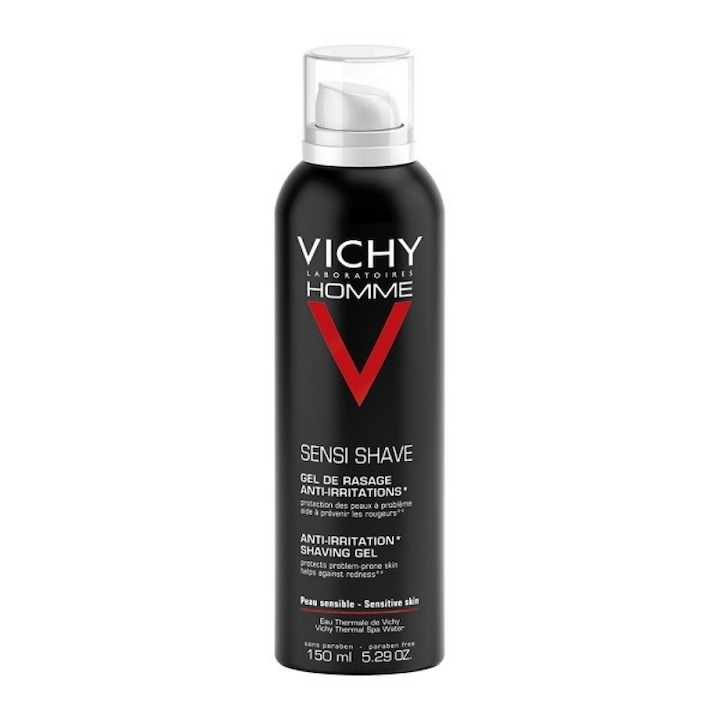 Gel de ras Vichy, Homme Sensi, Anti-Iritatie, Vitamina C, 150 ml