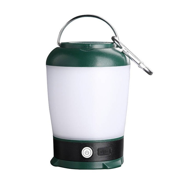 Къмпинг лампа Superfire T31, LED, 320 lm, USB зареждане, Зелен/Бял