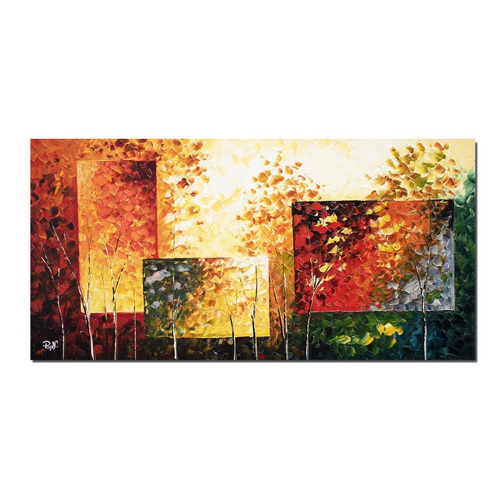 Tablou pictat manual, Artnova, Perspectiva, 120x60cm pictura ulei pe panza in cutit efect 3D