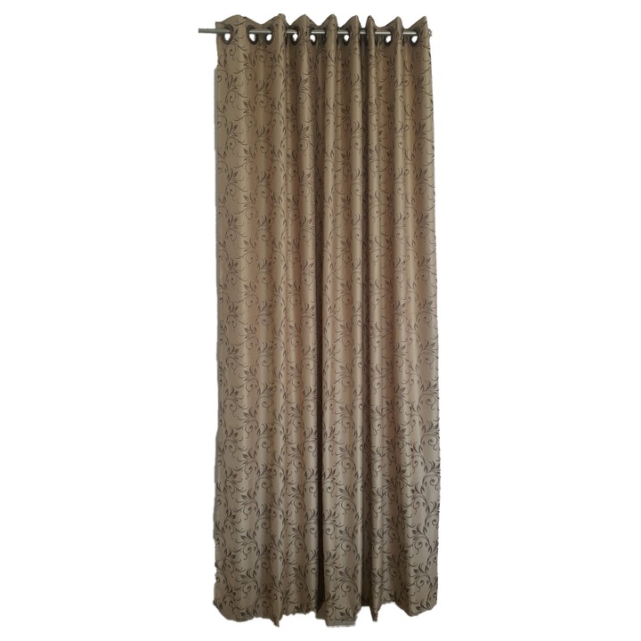Draperie clasica, cu inele, maro, 200 x 175cm