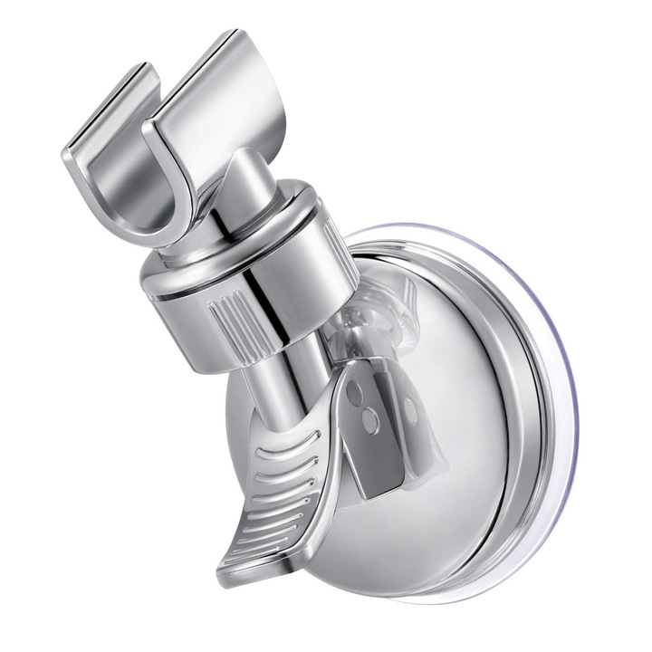 Suport pentru cap de dus, YIJBAO, Plastic, Rotire 360, Argintiu