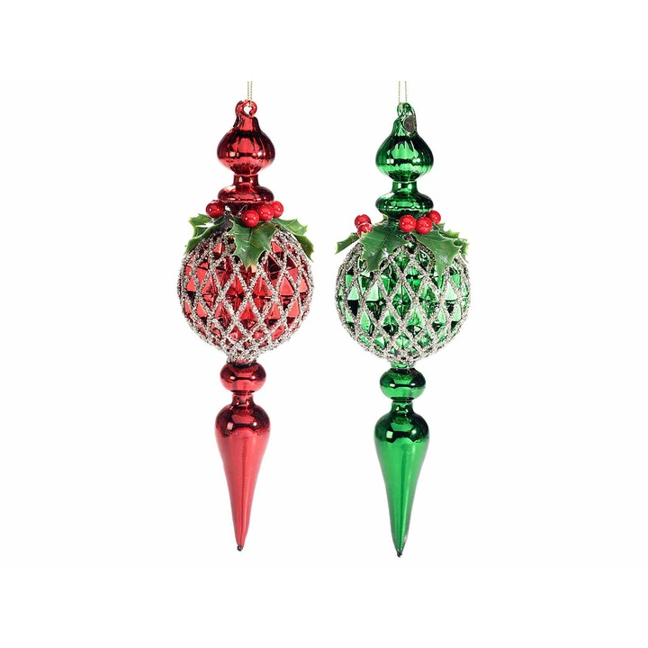 Комплект от 2 стъклени глобуса 8х27 см