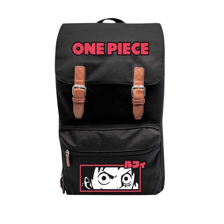 Iskolatáska XXL Abystyle One Piece Luffy, 50 x 30 x 17 cm, fekete
