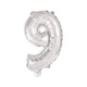 Фолиев балон цифра "9", Сребрист, 95 см