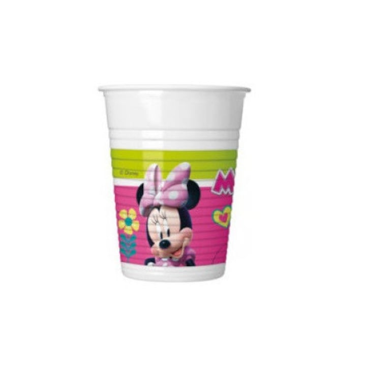 Set 8 pahare plastic Minnie Mouse 200 ml