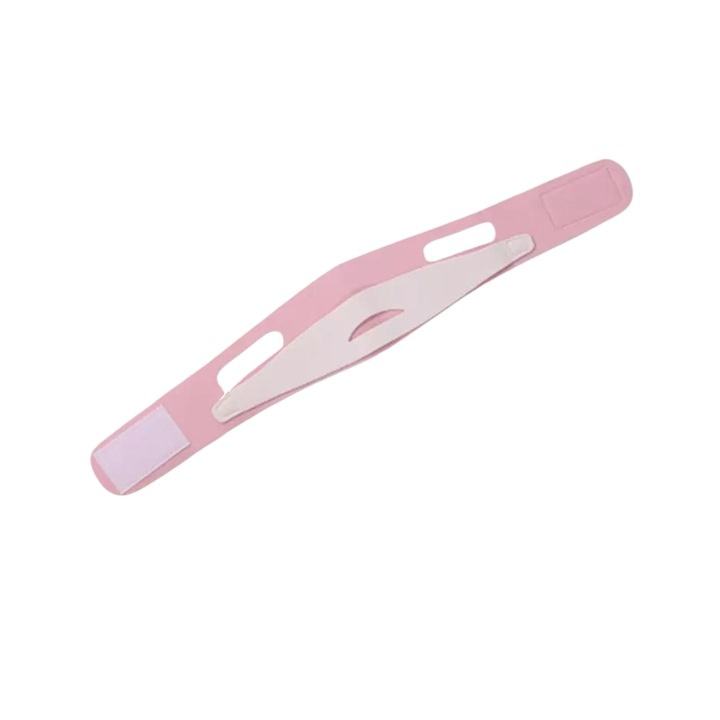 Banda faciala pentru lifting, SilkTouch, V-shape, Reglabila, Roz