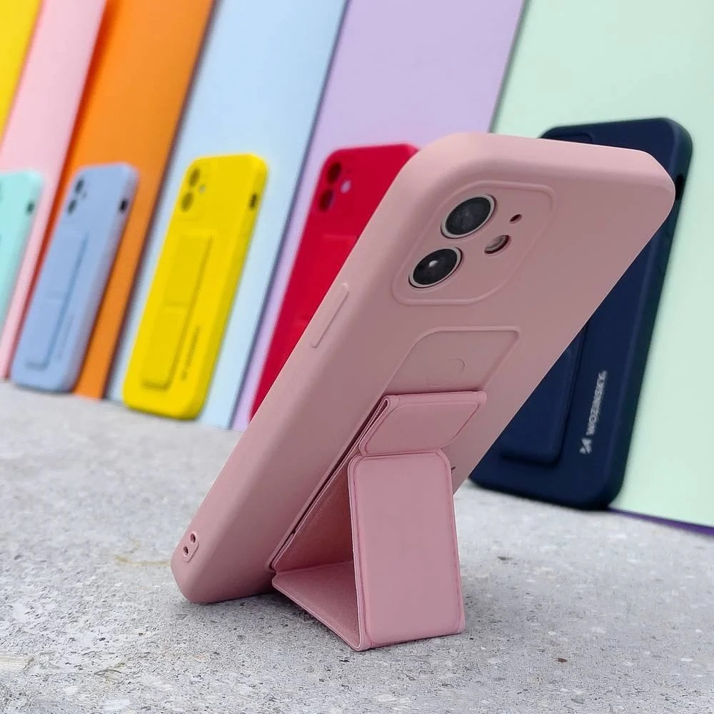 Husa cu suport pentru Xiaomi Redmi Note 11 Pro, Wozinsky, Silicon, Bleumarin