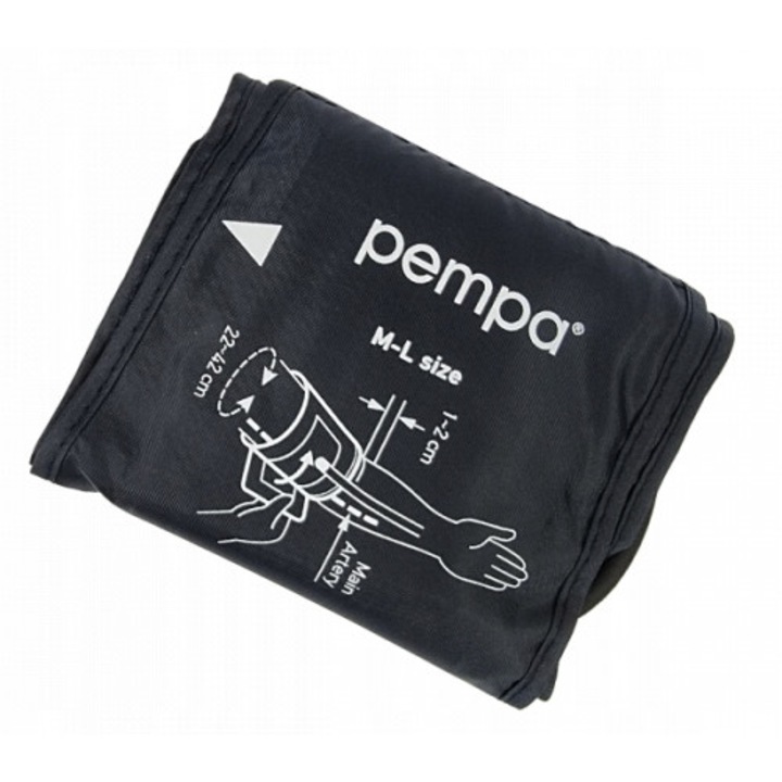 Mandzsetta Pempa vérnyomásmérőhöz, 22-42cm, Fekete