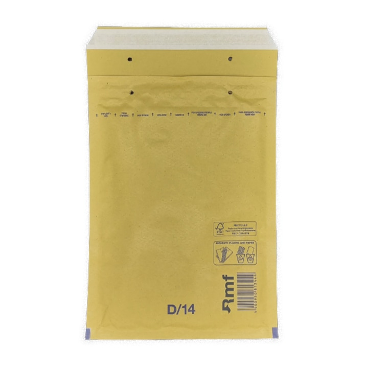 Set 500 bucati Plicuri cu Bule Antisoc D14 Maro, RMF, 200x275+50mm, Plic cu Lipire Autoadeziva