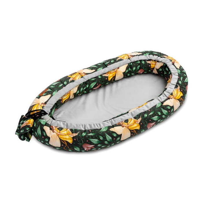 Cosulet din catifea pentru bebelusi, Sensillo, Bumbac/Poliester, Model zane, 80x45 cm, 0-6 luni, Verde