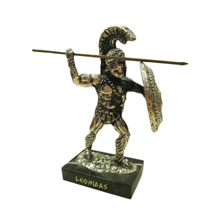 Статуетка Ahelos, Леонидас, Метална, Сребрист, 12.5 см