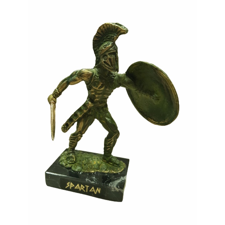 Статуетка Ahelos, Спартанец, Метална, Зелена оксидация, 12 см