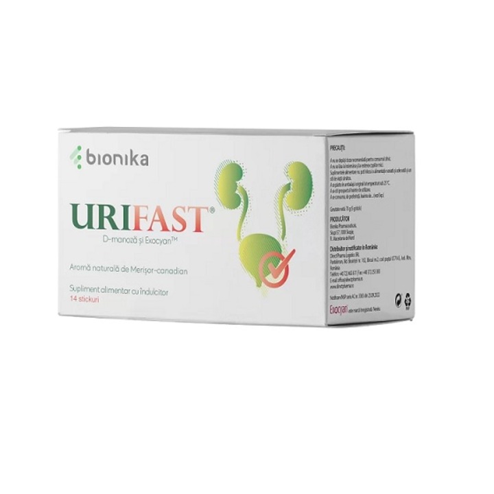 Supliment alimentar Urifast cu aroma de Merisor, 14 plicuri
