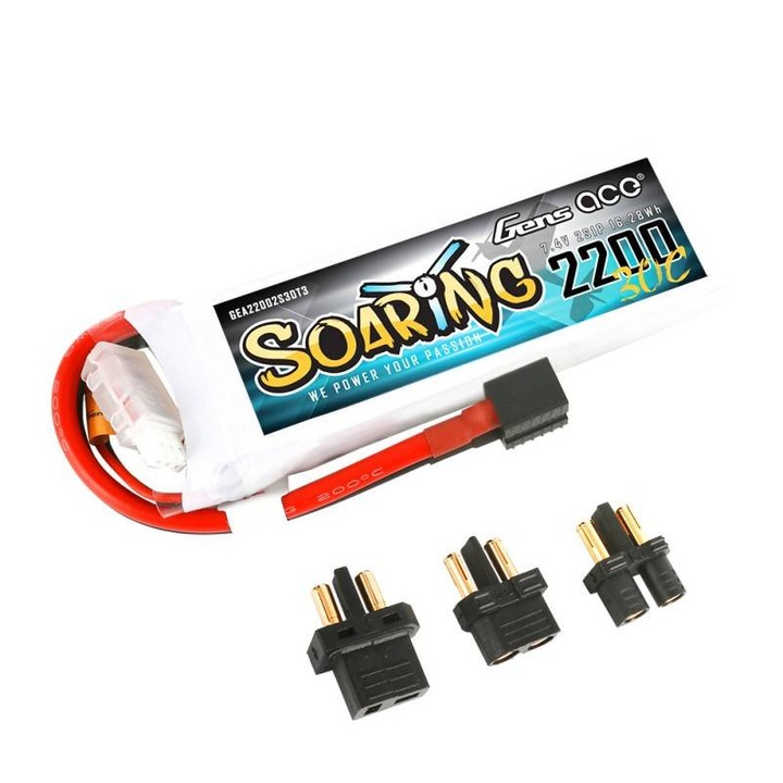Baterie Gens Ace Soaring 2200mAh 7.4V 30C 2S1P EC3/XT60/T-Plug