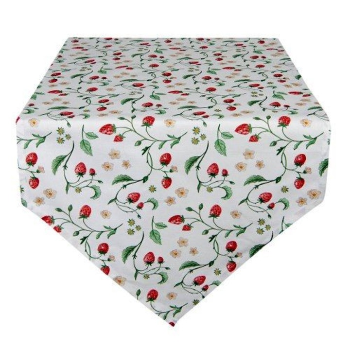 Asztali futó 50x160cm, 100% pamut, Wild Strawberries