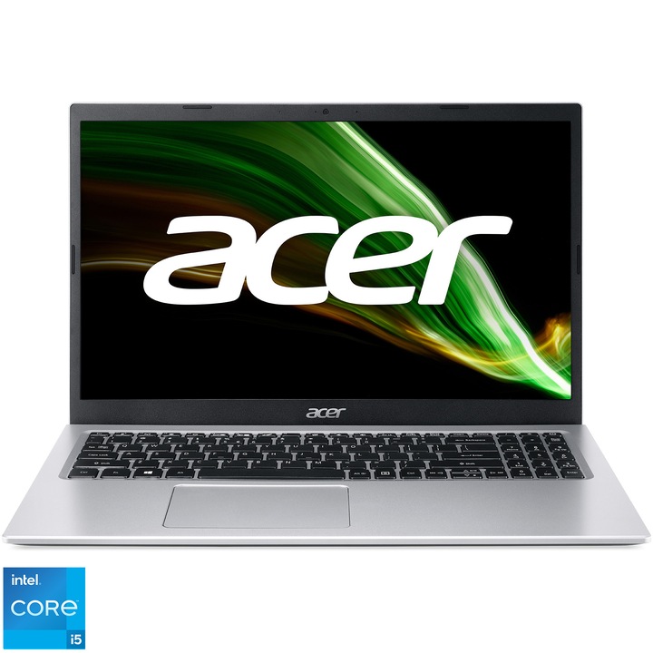 Лаптоп Acer Aspire 3 A315-58, Intel® Core™ i5-1135G7, 15.6", Full HD, 8GB DDR4, 512GB SSD, Intel® Iris® Xe Graphics, No OS, Silver