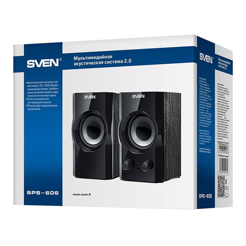 SVEN SPS-606 2.0 csatornás hangszóró fekete (SV-014230) (SV-014230 ...