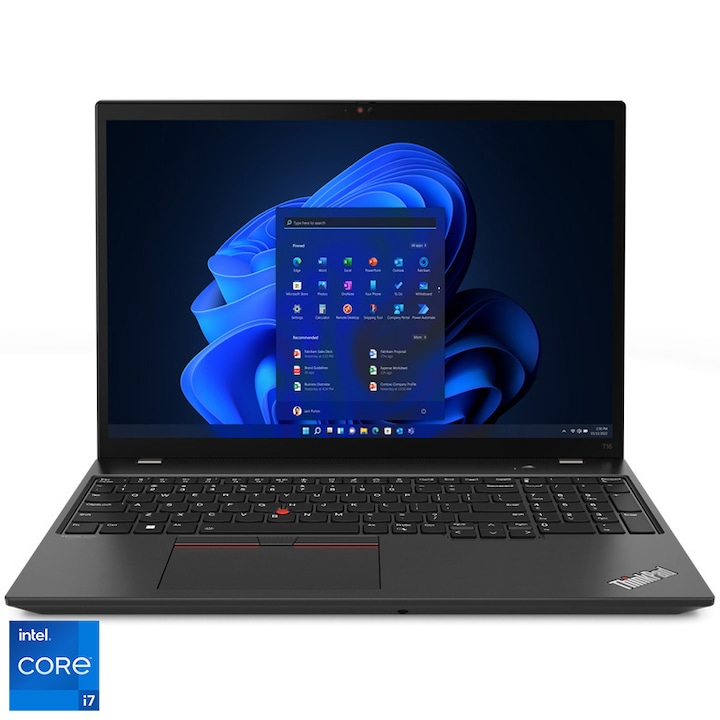Лаптоп Lenovo ThinkPad T16 Gen 1, Intel® Core™ i7-1260P, 16'', WQXGA, RAM 32GB, 1TB SSD, NVIDIA® GeForce® MX550 2GB, 4G LTE, Win 11 Pro