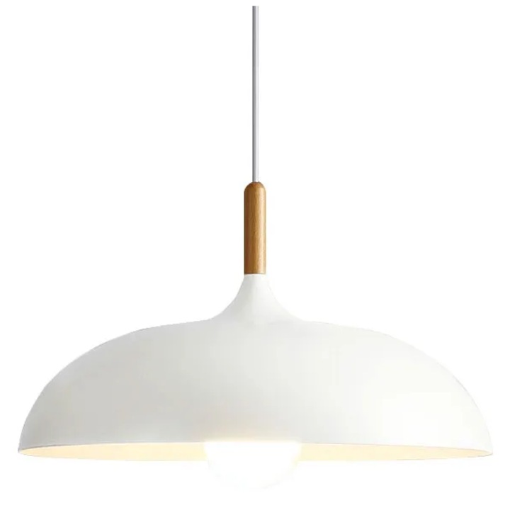 Lustra Suspendabila Metal White 1 Sursa E27 60W 450x260 mm