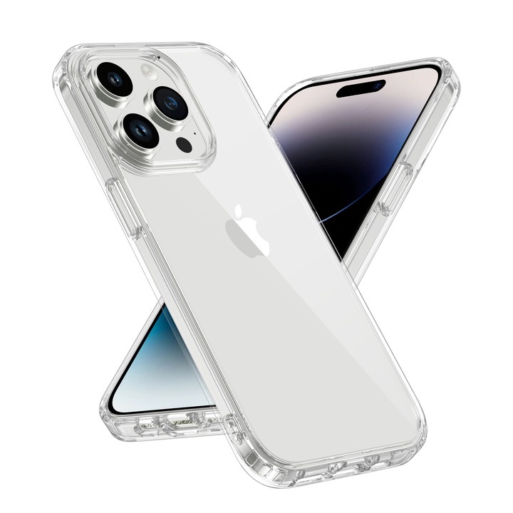 Калъф за телефон, AINOYA, TPU, Съвместим с iPhone 14 Pro, Прозрачен