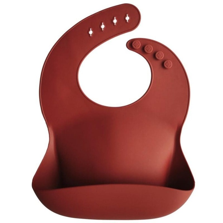 Babaetető előke, Mushie, Szilikon, Barna