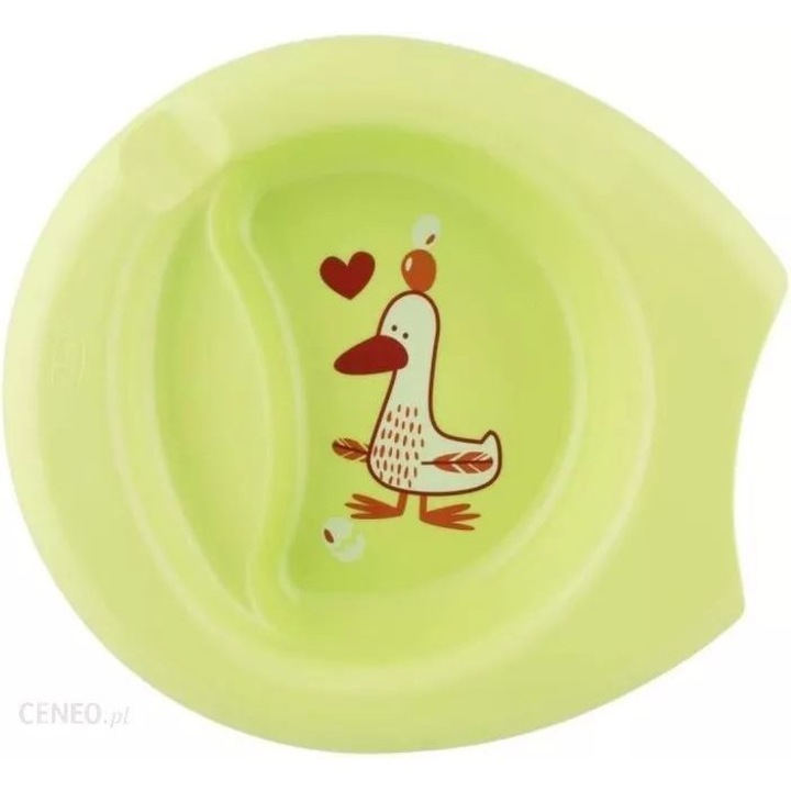 Gyermektál 2 az 1-ben, Chicco, +6 hónap, Műanyag, Zöld