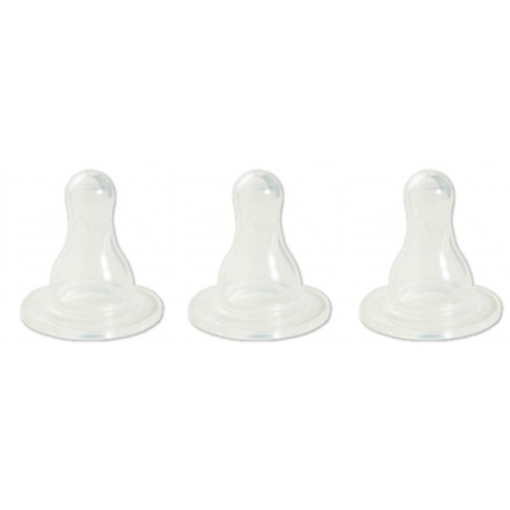 Tetine silicon Primii Pasi curgere rapida, 3 buc/blister