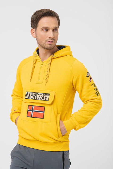 Geographical Norway, Худи с лого Gym Class, Шафраново жълто, XL