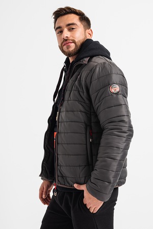 Geo Norway, Geaca cu vatelina si gluga Amigo, Gri inchis