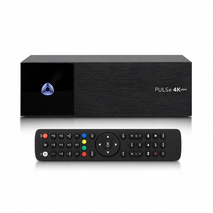 Mini receptor digital AB PULSe 4K, versiune 1x tuner DVB-S2X, negru