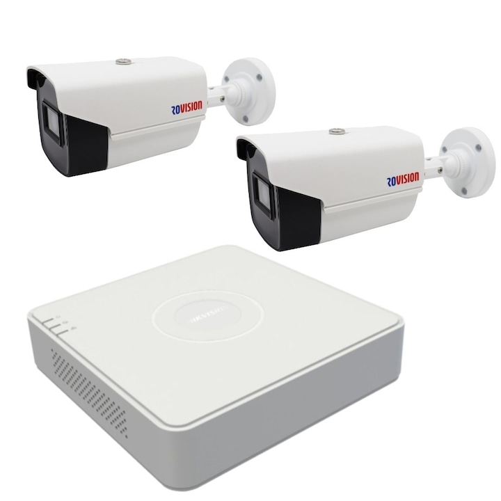 Kit 4 camere supraveghere 2MP, Full HD, IR 40 metri si DVR 4 canale, 1080P lite si Sursa, Cablu, Mufe