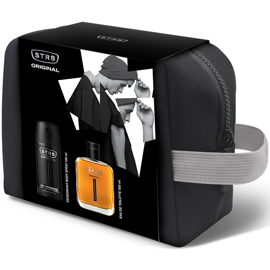 Set cadou STR8 Original, Barbati: Apa de toaleta, 100 ml + Deodorant spray pentru corp, 150 ml + Borseta cadou